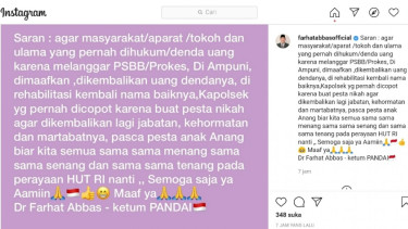 Postingan Farhat Abbas kembali komentari acara nikahan Atta-Aurel
