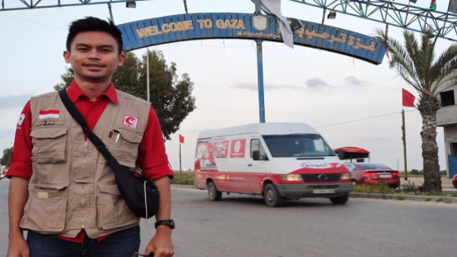 Jurnalis tvOne Imran Tajuddin saat di Gaza (Foto/Dok/Pribadi)