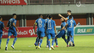 Selebrasi pemain Persib Bandung.