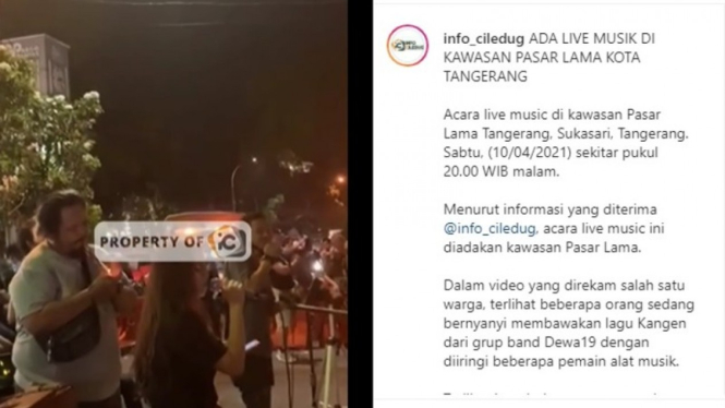 Viral video konser musik di Pasar Lama, Kota Tangerang. 