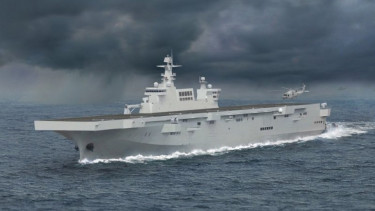 Kapal serbu amfibi 075 milik Angkatan Laut Tentara Pembebasan Rakyat China.
