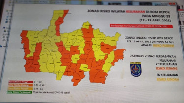  Kota Depok telah berada pada status zona oranye.