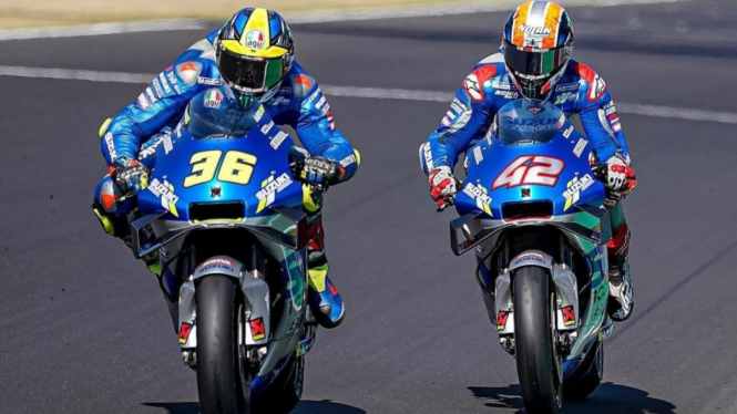 Pembalap Suzuki Ecstar, Joan Mir dan Alex Rins. 