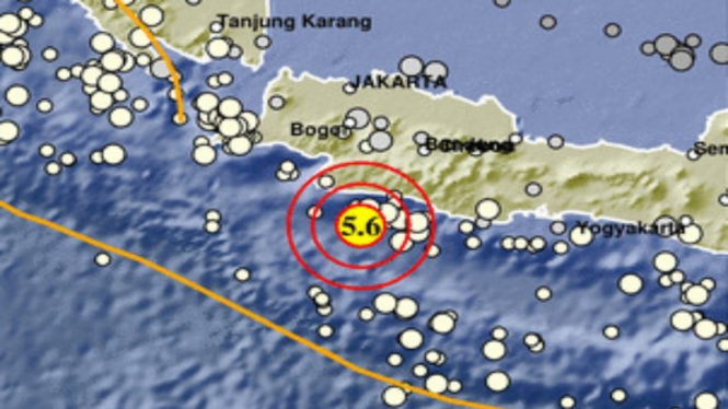 Gempa bumi dengan magnitudo 5,6 mengguncang Sukabumi Jawa Barat