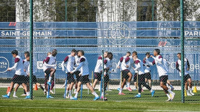 Latihan PSG jelang menghadapi Manchester City
