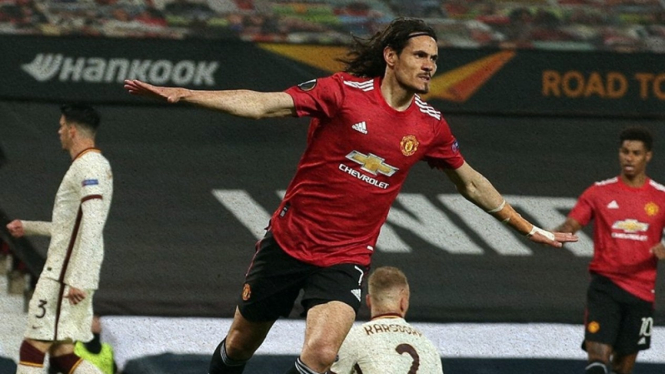 Edinson Cavani saat membela Manchester United