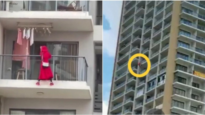 Seorang wanita jatuh dari lantai 25 saat memvideokan dirinya menari.