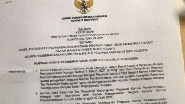 Viral SK Terkait Penonaktifan 75 Pegawai KPK Tak Lulus TWK
