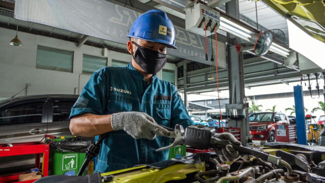 Ilustrasi bengkel resmi Suzuki
