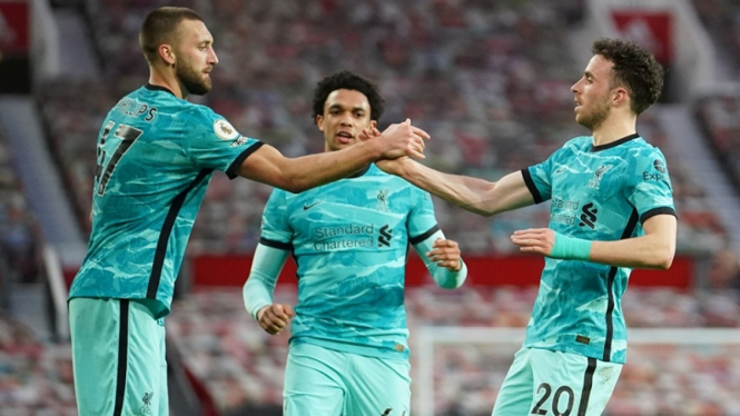 Pemain Liverpool saat melawan Manchester United