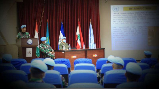 VIVA Militer: Dansatgas Yonmek XXIII-O/UNIFIL buka Latgab Perang Kota di Lebanon