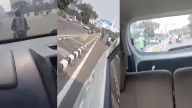 Viral suami istri kejar pelaku begal payudara (Instagram/ndorobeii)
