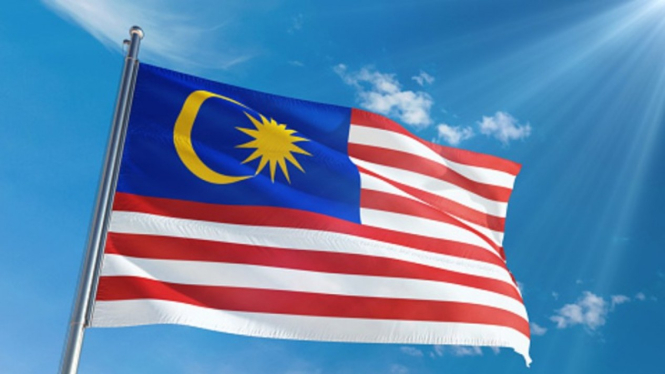 Ilustrasi bendera Malaysia.