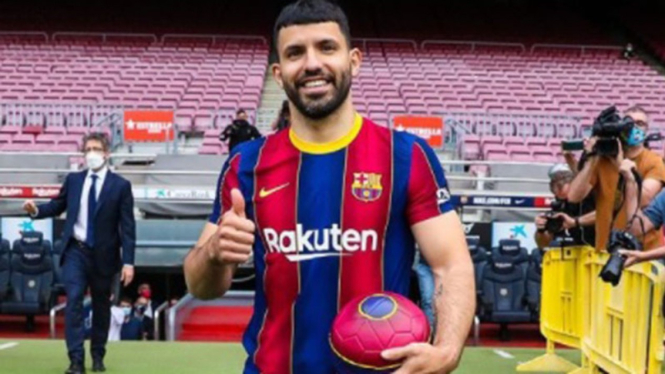 Bomber baru Barcelona, Sergio Aguero.