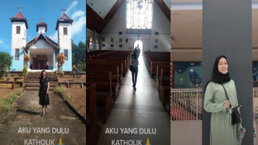 Viral wanita Katolik ini kini berjilbab (TikTok/sunshineahah)