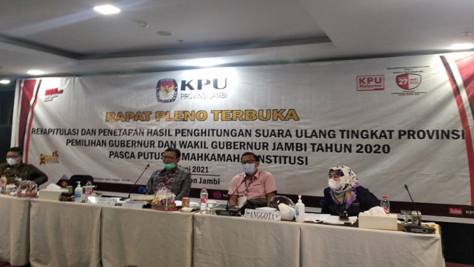 KPU Jambi menetapkan paslon 03 Al Haris-Abdullah pemenang PSU Pilkada Jambi