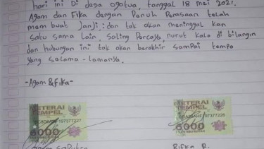 Viral surat pacaran pakai meterai 6000 (Instagram/ndorobeii)