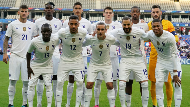 Timnas Prancis saat menghadapi Bulgaria