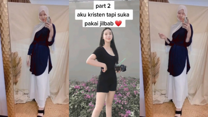 Viral wanita Kristen suka pakai jilbab (TikTok/bellahwa)