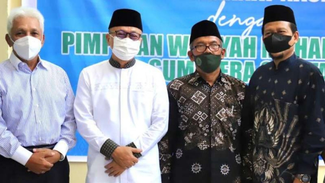 Zulhas bersama Hatta Rajasa di Gedung Dakwah Muhammadiyah Sumsel 