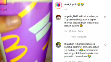 Kemasan gelas McD BTS Meal dijadikan tempat cacing