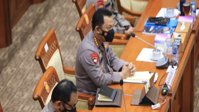 Kapolri Jenderal Listyo Sigit Prabowo saat RDP dengan Komisi III DPR