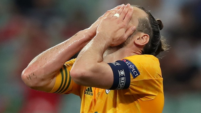 Gareth Bale dalam pertandingan Wales vs Turki