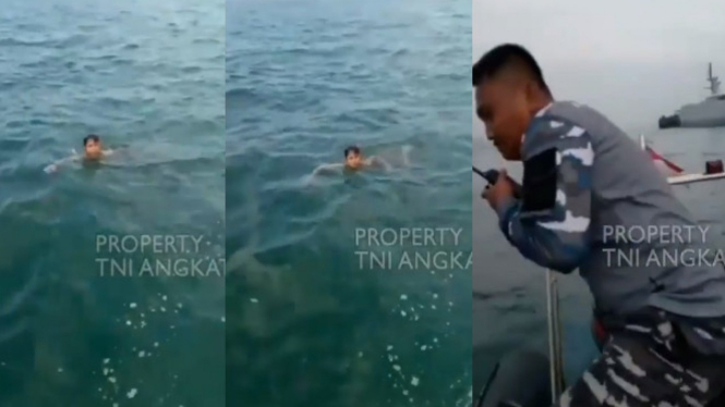 Viral bocah terapung diselamatkan parajurit TNI AL (Instagram/tni_angkatan_laut)