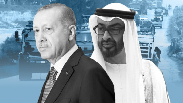 Presiden Turki Recep Tayyip Erdogan dan Pemimpin UEA Sheikh Mohammed bin Zayed.