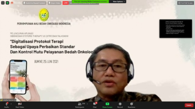 Ketua Perhimpunan Ahli Bedah Onkologi Indonesia (PERABOI) dr. Walta Gautama