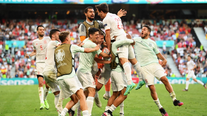 Timnas Spanyol melenggang ke babak perempatfinal EURO 2020