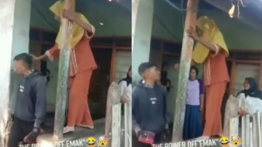 Viral video emak-emak ngamuk ditagih utang (Instagram/cetull.22)