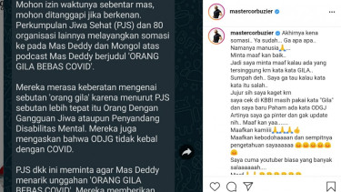 Postingan permintaan maaf Deddy Corbuzier di Instagram