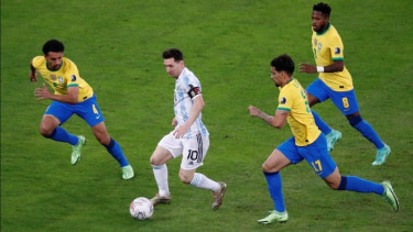 Final Copa America 2021 antara Timnas Argentina vs Brasil. 