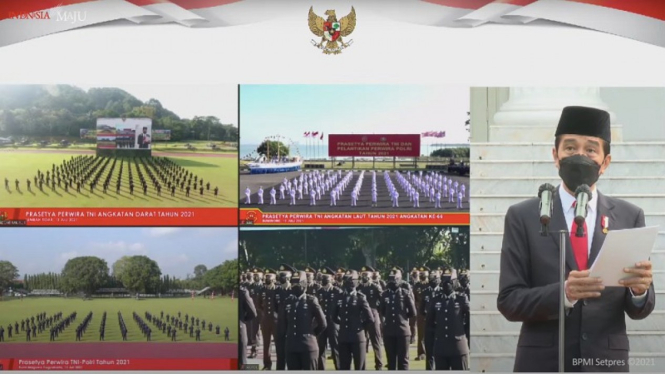 Presiden Jokowi melantik 700 perwira remaja TNI-Polri secara virtual