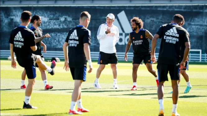 Latihan pramusim Real Madrid di bawah asuhan Carlo Ancelotti. 