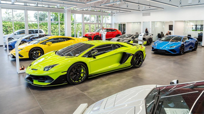Ilustrasi diler Lamborghini.