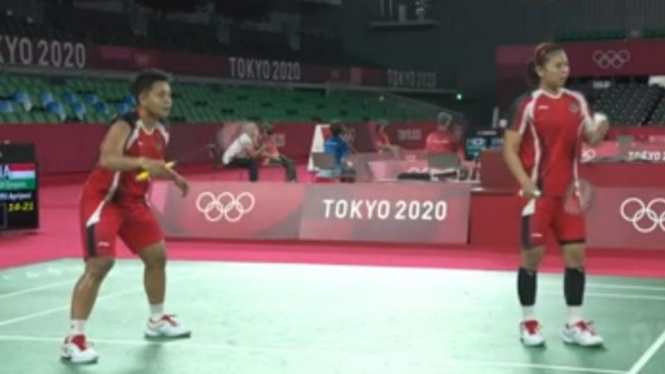 Ganda putri Indonesia, Greysia Polii/Apriyani Rahayu di Olimpiade Tokyo 2020