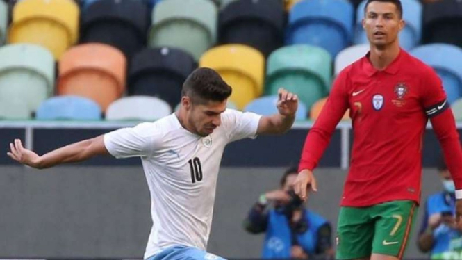 Timnas Israel saat bersua Portugal.