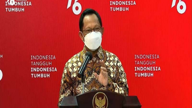 Mendagri Tito Karnavian saat jumpa pers di Istana, Senin, 26 Juli 2021