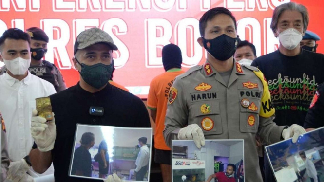 Irfan Hakim saat konpres di Polres Bogor.