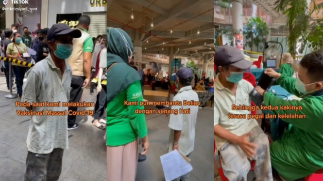 Viral Video Bapak Tua Naik Sepeda 15 Km demi Vaksin (TikTok/dr.helmiyadi_spot)