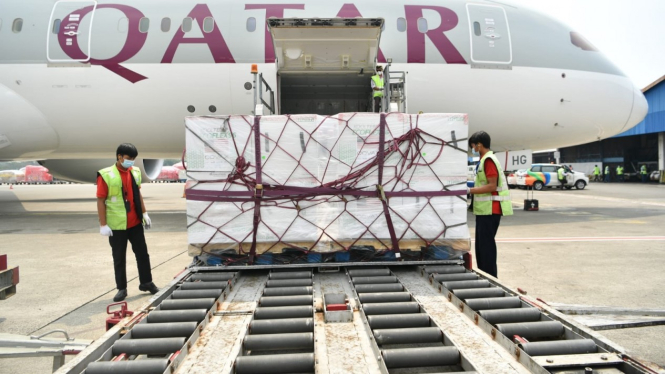 Indonesia menerima hibah vaksin Moderna sebanyak 3,5 juta dosis dari pemerintah AS.