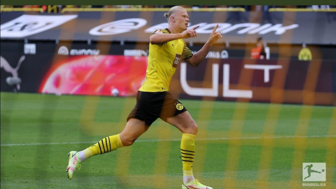 Penyerang Borussia Dortmund, Erling Haaland. 