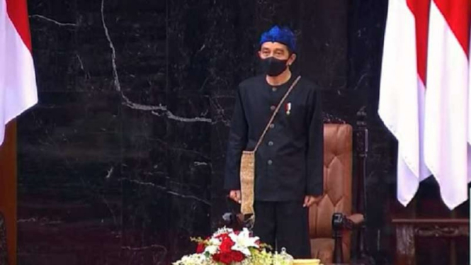 Presiden Jokowi menghadiri sidang tahunan MPR RI pada HUT RI ke 76