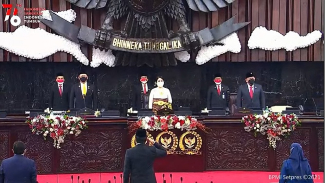 Pimpinan MPR saat memimpin sidang tahunan 2021. (Foto ilustrasi)