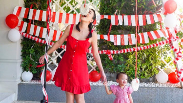Gaya artis Shandy Aulia rayakan HUT RI ke-76 bersama sang putri