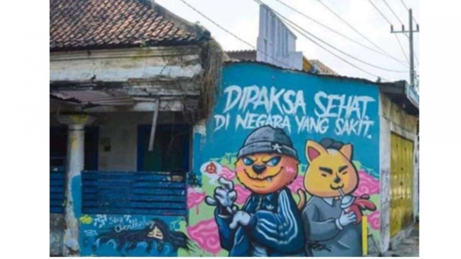 Mural Dipaksa sehat di negara yang sakit