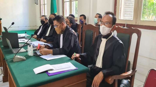 Suasana persidangan Gubernur Sulsel nonaktif Nurdin Abdullah di PN Makassar