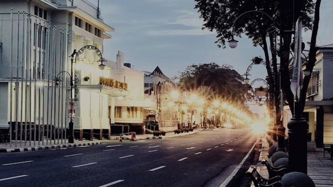 Jalan Asia Afrika di Kota Bandung, Jawa Barat.